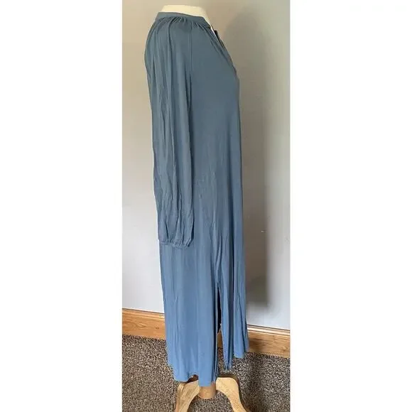 LAKE Pajamas Nightgown XS Oversized Maxi Sleep Blue Soft Comfy Lightweight EUC - Picture 3 of 14